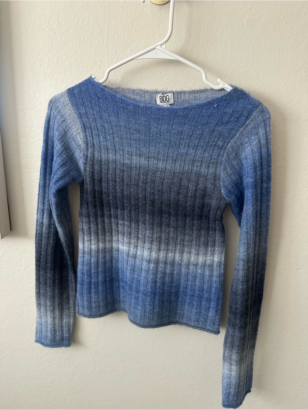 BDG Blue Ombre Ribbed Pullover Sweater